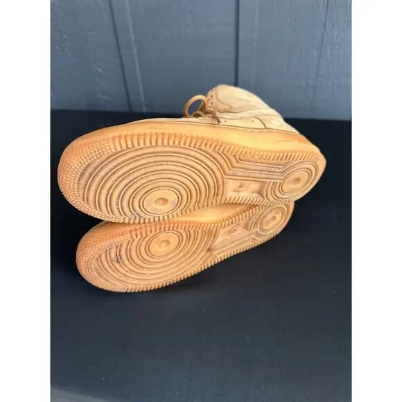 Nie Air Force 1 High Top in Wheat Gum Sole Youth Size 6Y - Picture 9 of 12